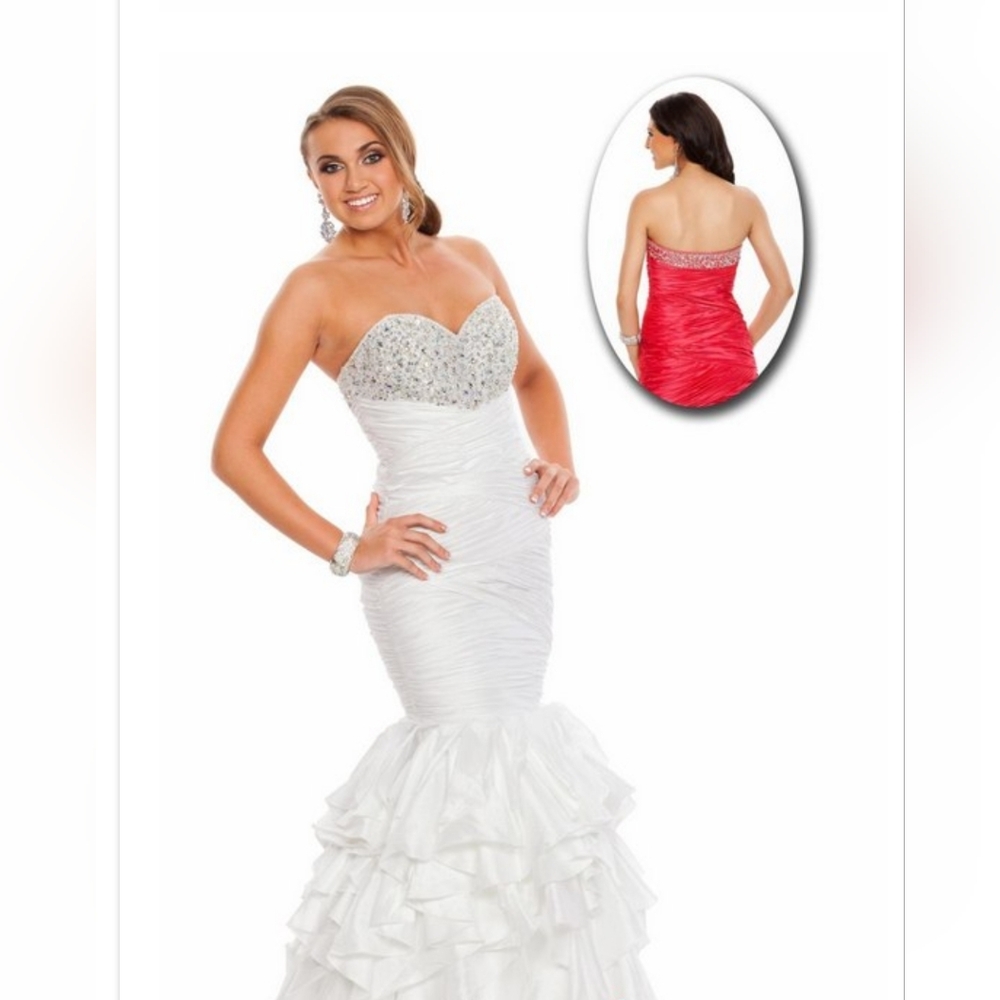 Wow! Prom and Pageant 4063 Size 10 Pink Watermelon Prom Dress